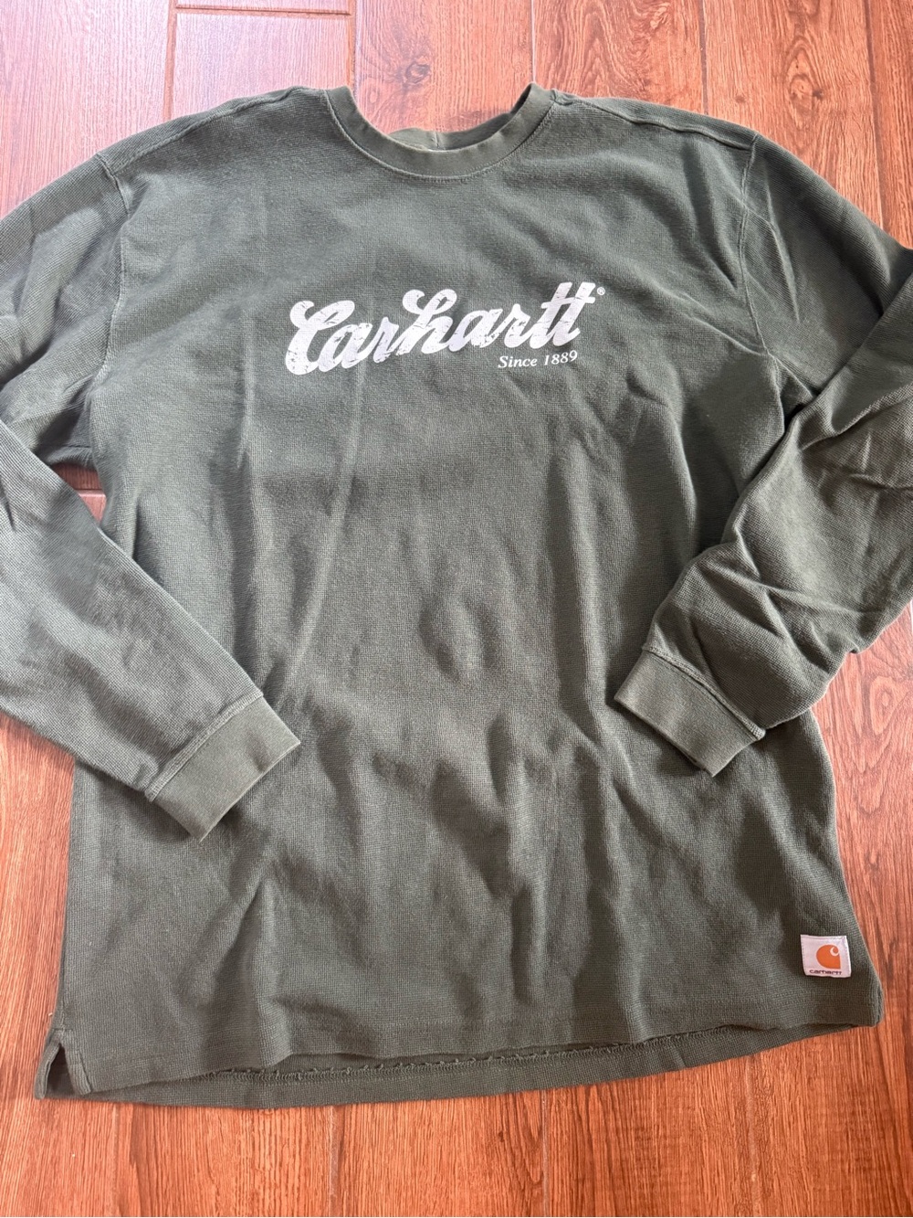 Carhartt Olive Green Long Sleeve Logo Tee